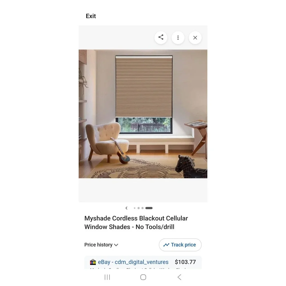 Cordless Blackout Cellular Shades for Windows 28 Wide X‎ 36 Long Beige